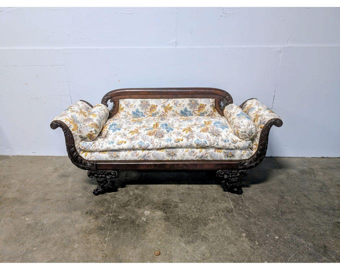 1820,S MAHOGANY FRAMED SETTEE # 199983 Shipping is not a 1.00 Shipping is not free please contact us before purchase Thanks
