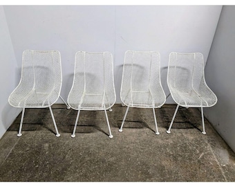 Set Of Four 1950,s Metal And Mesh Russel Woodard Sculptural Chairs # 198501 Shipping is not a 1.00 Shipping is not free
