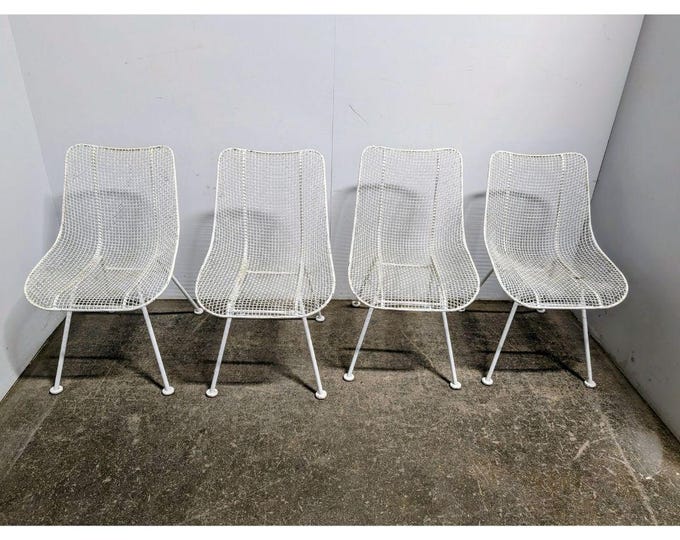 Set Of Four 1950,s Metal And Mesh Russel Woodard Sculptural Chairs # 198501 Shipping is not a 1.00 Shipping is not free