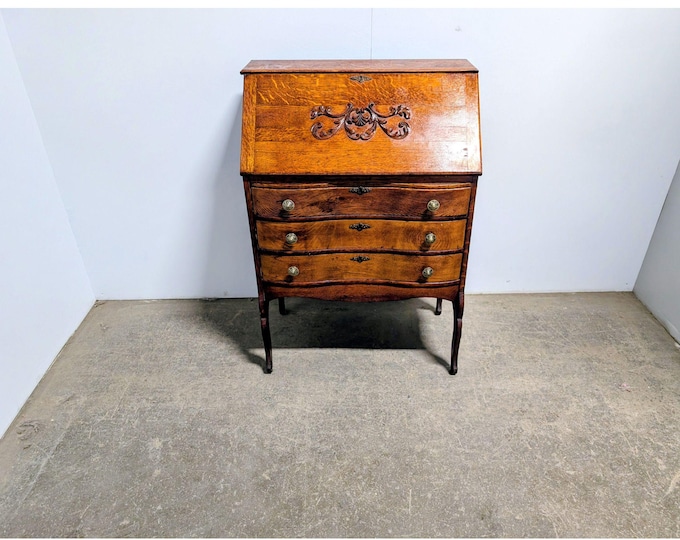 1920,s Oak Drop Front Desk # 200861 Shipping is not a 1.00 Shipping is not free please contact us before purchase Thanks