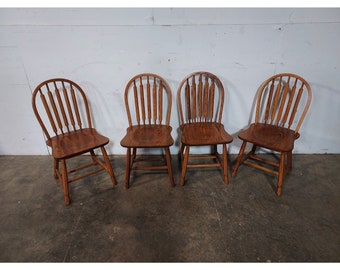 Set Of Four 1940,s Arrow Back Oak Chairs # 194541 Shipping is not free please conatct us before purchase Thanks