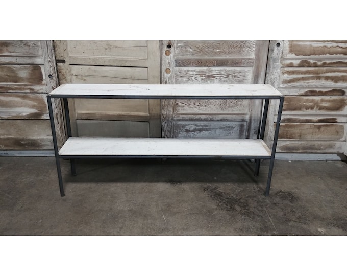 Iron And Barn Wood Two Tier Console # 186156 Shipping is not free please conatct us before purchase Thanks