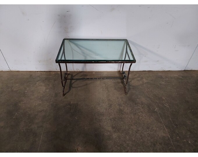 Simple 1920,s Iron And Glass Table # 193079 Shipping is not free please conatct us before purchase Thanks