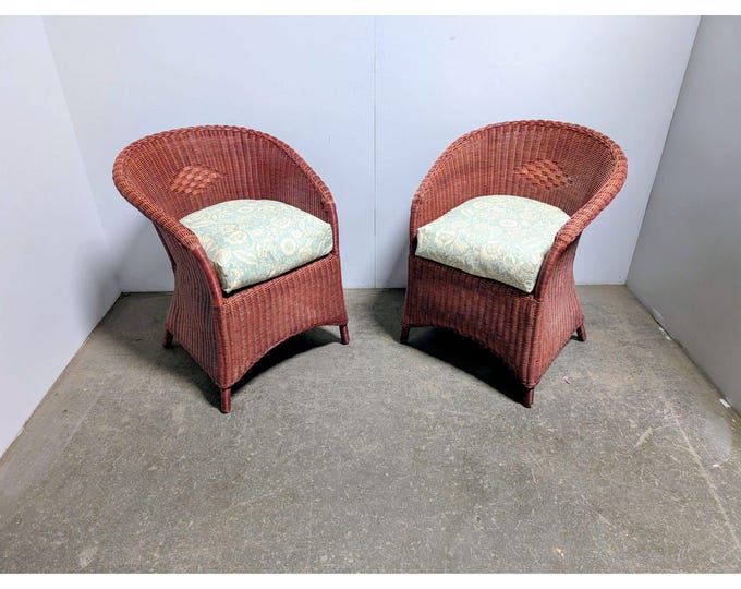 Pair Of 1940,s Wicker Club Chairs # 200375 Shipping is not a 1.00 Shipping is not free please contact us before purchase Thanks