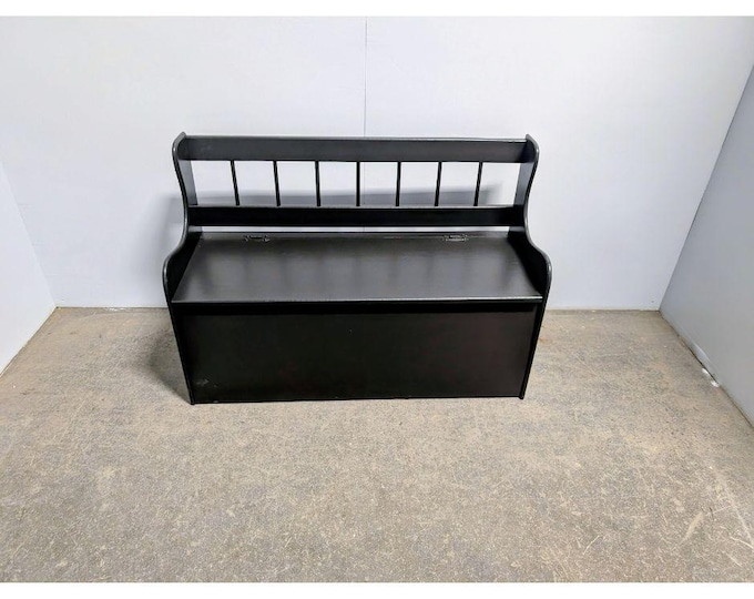 Simple 1940,s Black Painted Flip Top Bench # 199342 Shipping is not a 1.00 Shipping is not free please contact us before purchase Thanks