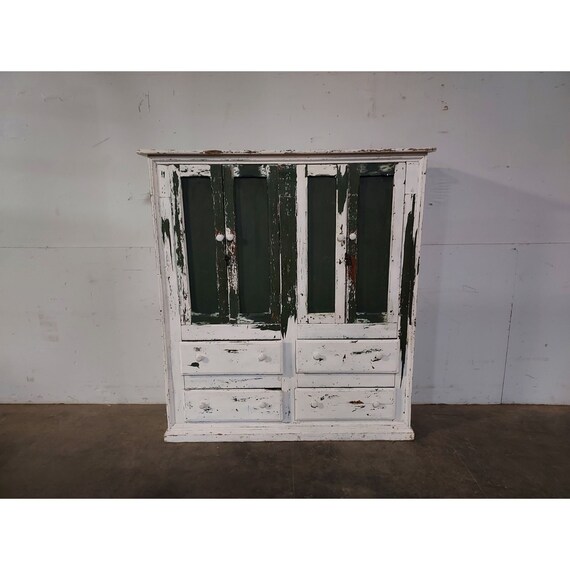 ユニークな1800年代後半の4ドアキャビネット#193333送料は1.00では