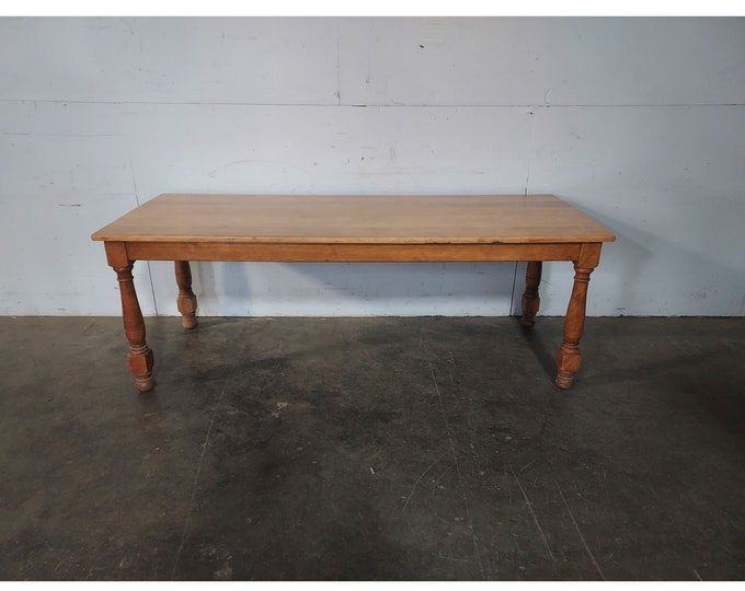 1900,s Solid Maple Turned Leg Farm Table # 193222 Shipping is not free please conatct us before purchase Thanks