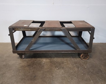 Outstanding 1940's Rolling Steel Industrial Cart # 180043 Shipping is not a 1.00 Shipping is not free please contact us before purchase