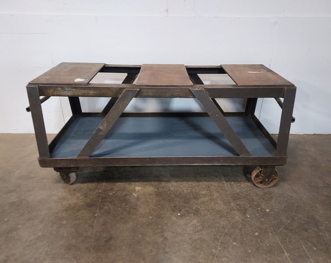 Outstanding 1940's Rolling Steel Industrial Cart # 180043 Shipping is not free please conatct us before purchase Thanks