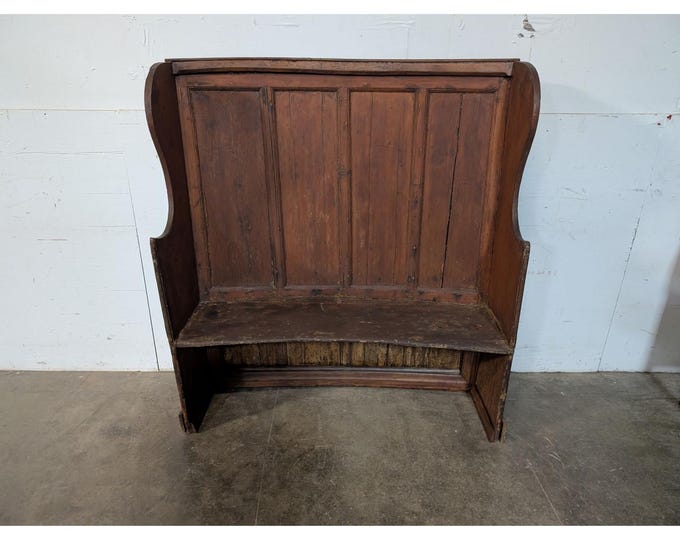 Early 1800,s Scottish High Back Bench # 197298 Shipping is not a 1.00 Shipping is not free please contact us before purchase Thanks