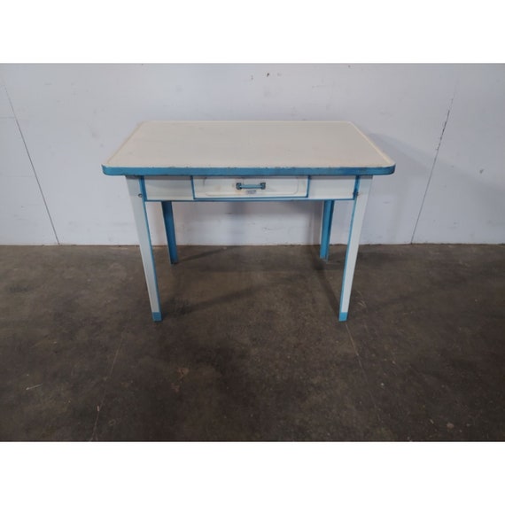 Vintage enamel top on sale table