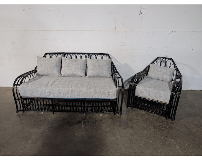 1920,s Split Reed Chair And Settee # 197199 Shipping is not a 1.00 Shipping is not free please contact us before purchase Thanks