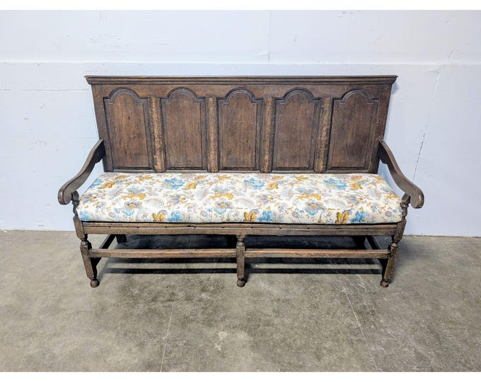 1830,s High Back Oak Bench # 199842 Shipping is not a 1.00 Shipping is not free please contact us before purchase Thanks