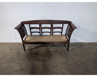 1900,s Walnut Rush Seat Settee # 195846 Shipping is not a 1.00 Shipping is not free please contact us before purchase Thanks