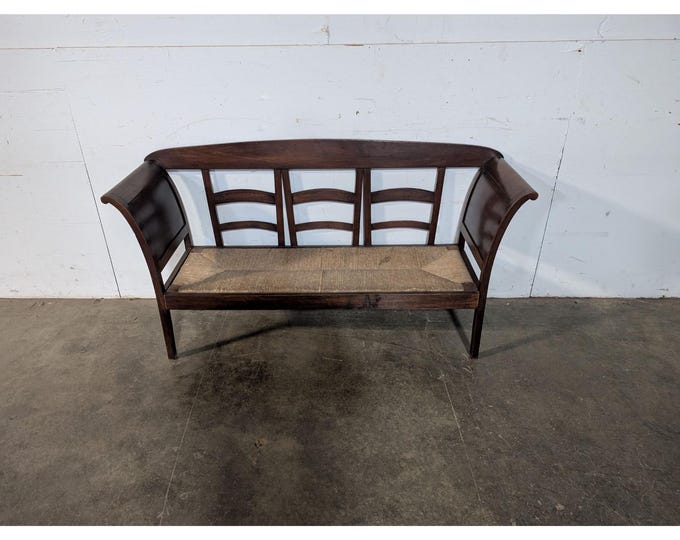 1900,s Walnut Rush Seat Settee # 195846 Shipping is not a 1.00 Shipping is not free please contact us before purchase Thanks
