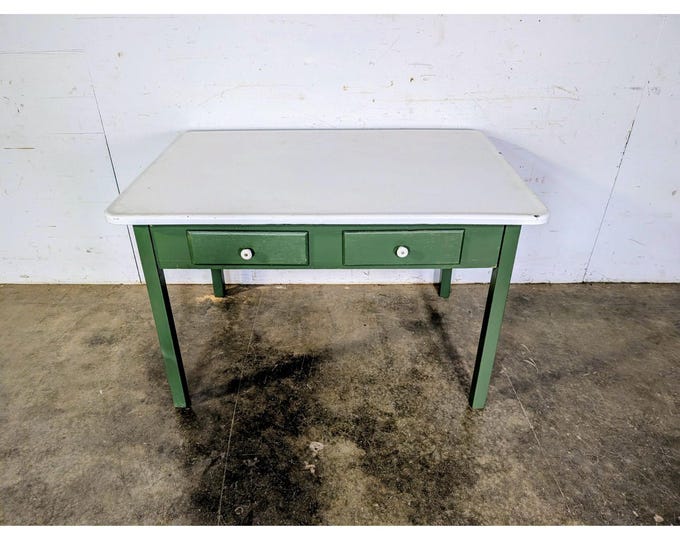 1930,s Two Drawer Enamel Top Table # 197902 Shipping is not a 1.00 Shipping is not free please contact us before purchase Thanks