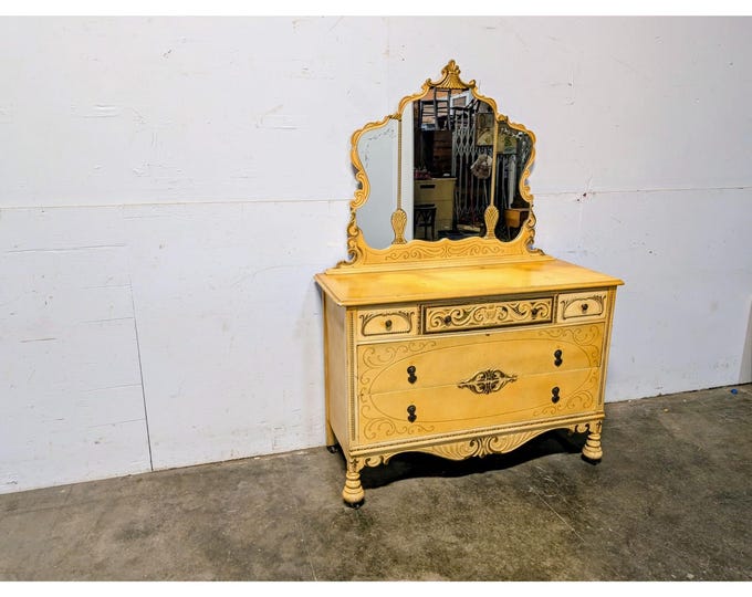 1930,s Five Drawer Chest Of Drawers With Mirror # 198477 Shipping is not a 1.00 Shipping is not free please contact us before purchase