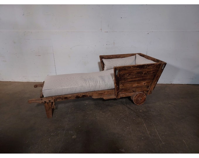 A Unique Early 1800,s Wooden Chaise # 193336  Shipping is not free please conatct us before purchase Thanks  Active