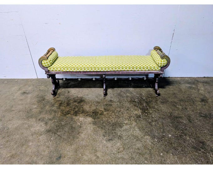 1930,s Bench With Roll Over Arm # 200523 Shipping is not a 1.00 Shipping is not free please contact us before purchase Thanks
