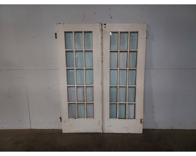 Pair Of 1890,s 15 Glass Pane French Doors # 193324 Shipping is not free please conatct us before purchase Thanks