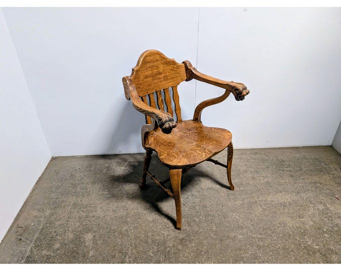 Mid 1800,s Oak Arm Chair # 200786 Shipping is not a 1.00 Shipping is not free please contact us before purchase Thanks