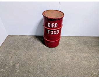 1920,s Metal Bird Seed Barrel # 200780 Shipping is not a 1.00 Shipping is not free please contact us before purchase Thanks