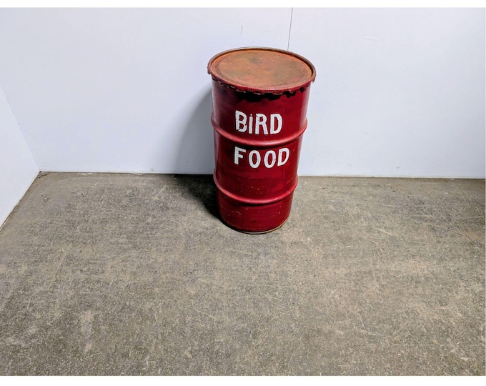 1920,s Metal Bird Seed Barrel # 200780 Shipping is not a 1.00 Shipping is not free please contact us before purchase Thanks
