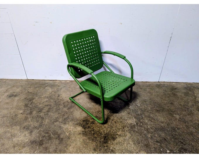 1940,s Stamped Metal Motel Chair # 201128 Shipping is not a 1.00 Shipping is not free please contact us before purchase Thanks