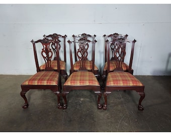 Set Of Six Chippendale Style Mahogany Dinning Chairs # 193719  Shipping is not free please conatct us before purchase Thanks