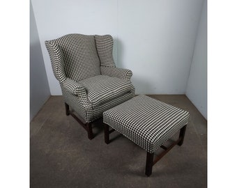 1940,s Wing Back Chair With Ottoman # 194233 Shipping is not free please conatct us before purchase Thanks