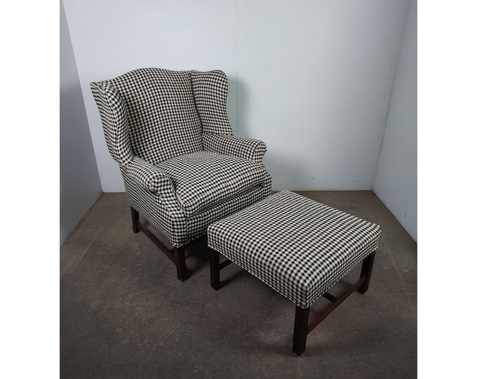 1940,s Wing Back Chair With Ottoman # 194233 Shipping is not free please conatct us before purchase Thanks