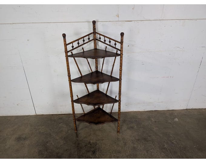 1890,s Four Tier Burnt Bamboo Corner Shelf # 197419 Shipping is not a 1.00 Shipping is not free please contact us before purchase Thanks