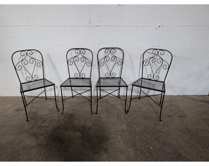Set Of Four 1940,s Iron And Mesh Chairs # 197446 Shipping is not a 1.00 Shipping is not free please contact us before purchase Thanks