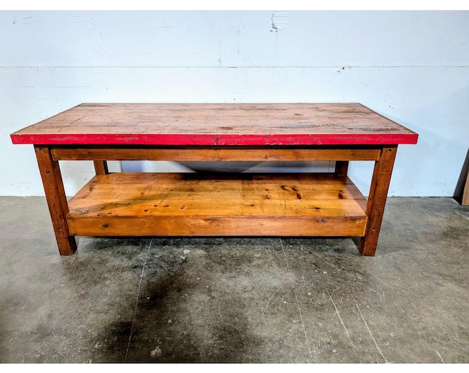 1940,s Two Tier Oak And Pine Work Table # 198040 Shipping is not a 1.00 Shipping is not free please contact us before purchase Thanks