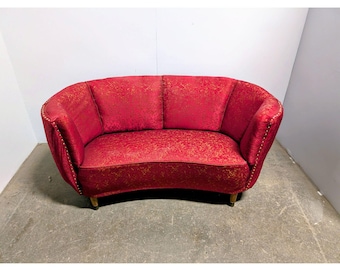 1950,s Channel Back Banana Settee # 200582 Shipping is not a 1.00 Shipping is not free please contact us before purchase Thanks