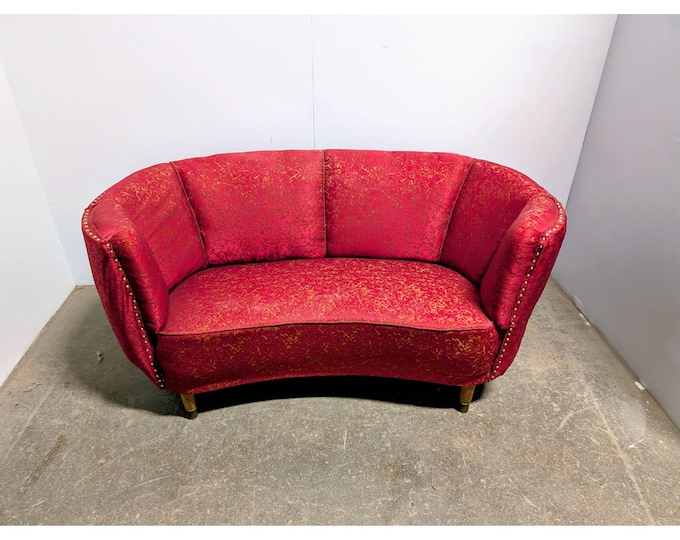 1950,s Channel Back Banana Settee # 200582 Shipping is not a 1.00 Shipping is not free please contact us before purchase Thanks
