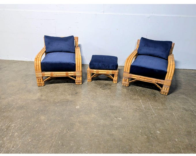Pair Of 1950,s Rattan Club Chairs # 201261 Shipping is not a 1.00 Shipping is not free please contact us before purchase Thanks