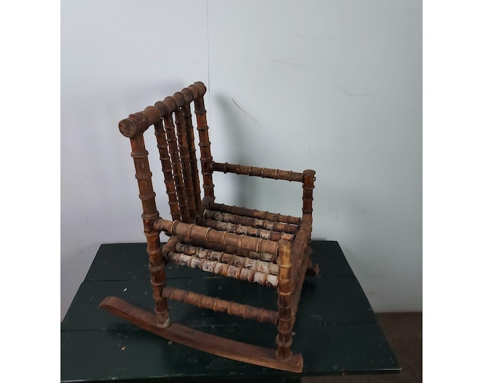 Mid Folk Art Spool Rocking Chair # 195443 Shipping is not a 1.00 Shipping is not free please contact us before purchase Thanks