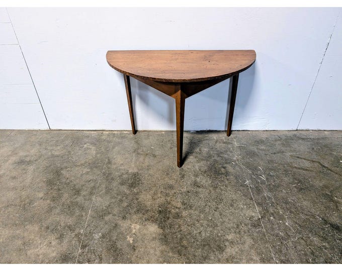 Early 1800,s Demi Lune Pine Table # 199645 Shipping is not a 1.00 Shipping is not free please contact us before purchase Thanks