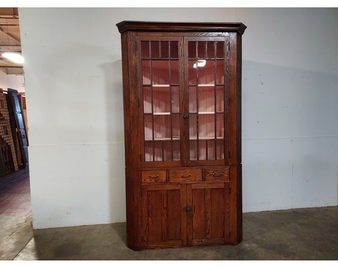 Impressive Mid 1800's Oak Corner Cabinet # 191875 Shipping is not free please conatct us before purchase Thanks