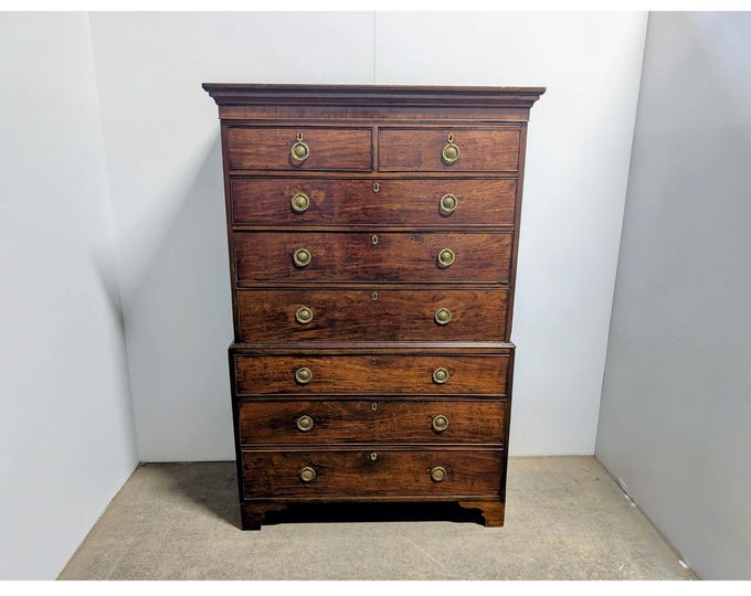 Stunning 1840,s Eight Drawer Mahogany Chest On Chest # 187031 Shipping is not a 1.00 Shipping is not free please contact us before purchase