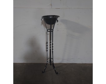 1920.s Iron Stand With Painted Copper Bowl # 194295 Shipping is not a 1.00 Shipping is not free please contact us before purchase Thanks