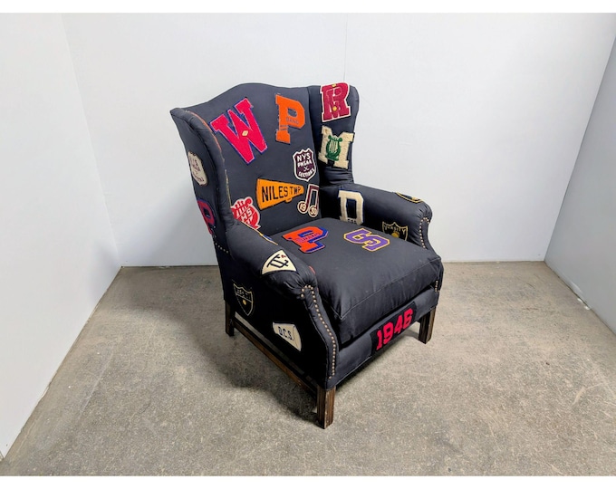 UNIQUE 1920,S WINGBACK CHAIR # 199593 Shipping is not a 1.00 Shipping is not free please contact us before purchase Thanks