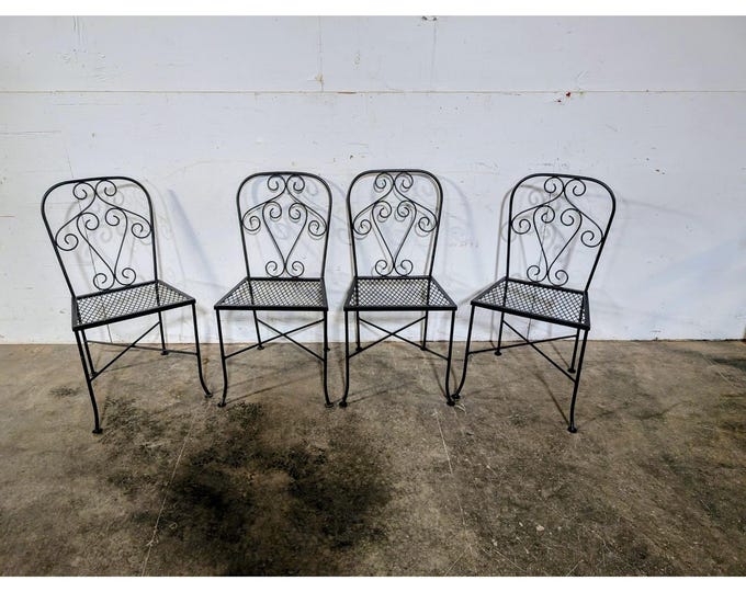 Set Of Four 1940,s Iron And Mesh Chairs # 197446 Shipping is not a 1.00 Shipping is not free please contact us before purchase Thanks