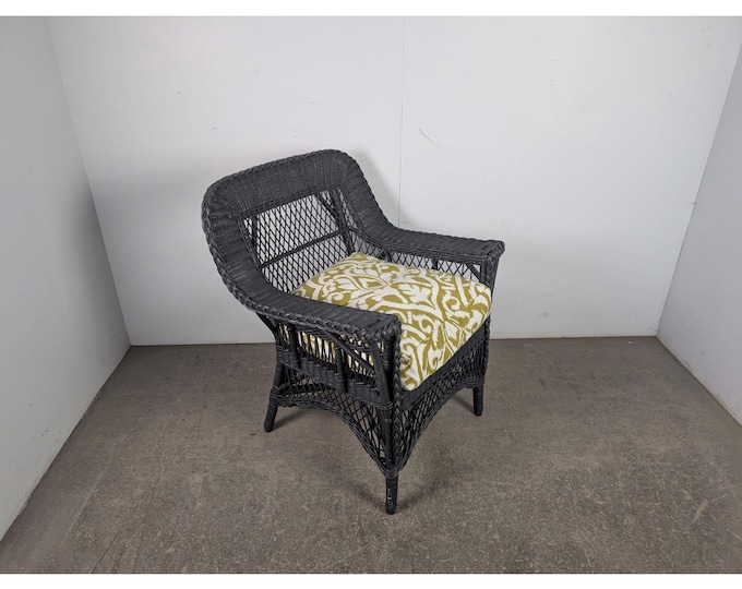 1920,s Black Painted Wicker Arm Chair # 196840 Shipping is not a 1.00 Shipping is not free please contact us before purchase Thanks