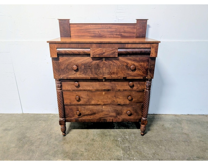 1830,s Flamed Mahogany Chest Of Drawers # 200279 Shipping is not a 1.00 Shipping is not free please contact us before purchase Thanks
