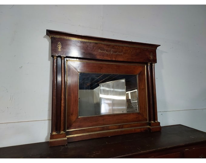 Mid 1800,s Mahogany Over Mantel Mirror # 194159  Shipping is not free please conatct us before purchase Thanks