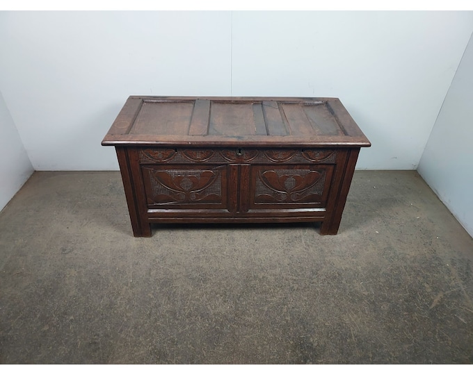 Hand Carved 1840,s Coffer Chest # 194423 Shipping is not free please conatct us before purchase Thanks