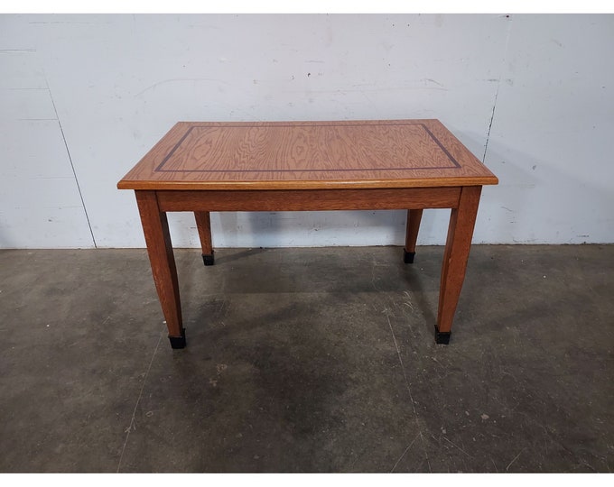 1940,s Oak Table With Cherry Inlaid Border # 194539 Shipping is not a 1.00 Shipping is not free please contact us before purchase Thanks