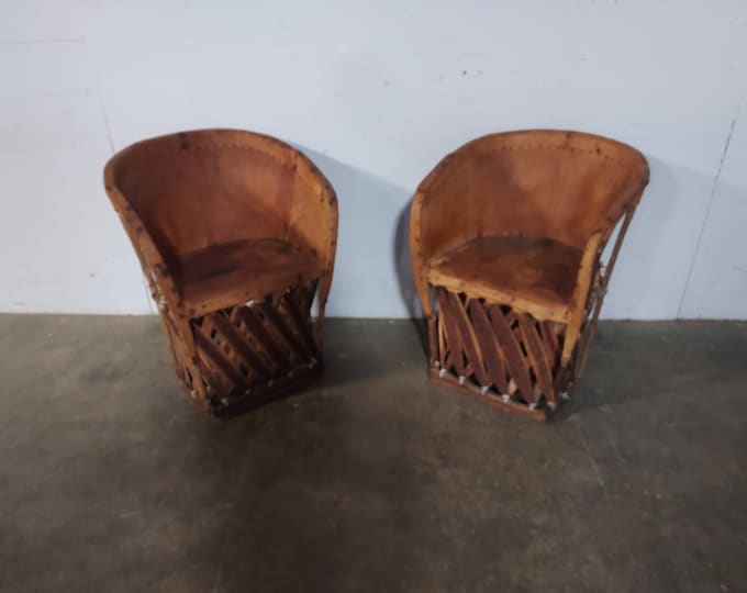 Pair Of Vintage Equipale Leather Chairs #  192500 Shipping is not free please conatct us before purchase Thanks